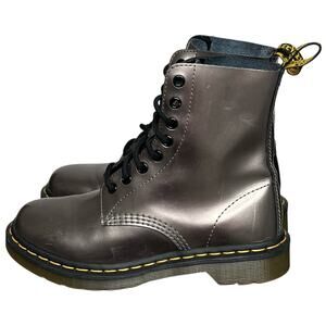 Dr. Martens Shoes Womens 6 Metallic Pewter 1460 Pascal Smooth Leather Boots